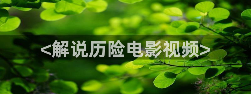 717神马秋霞good影院：<解说历险电影视频>